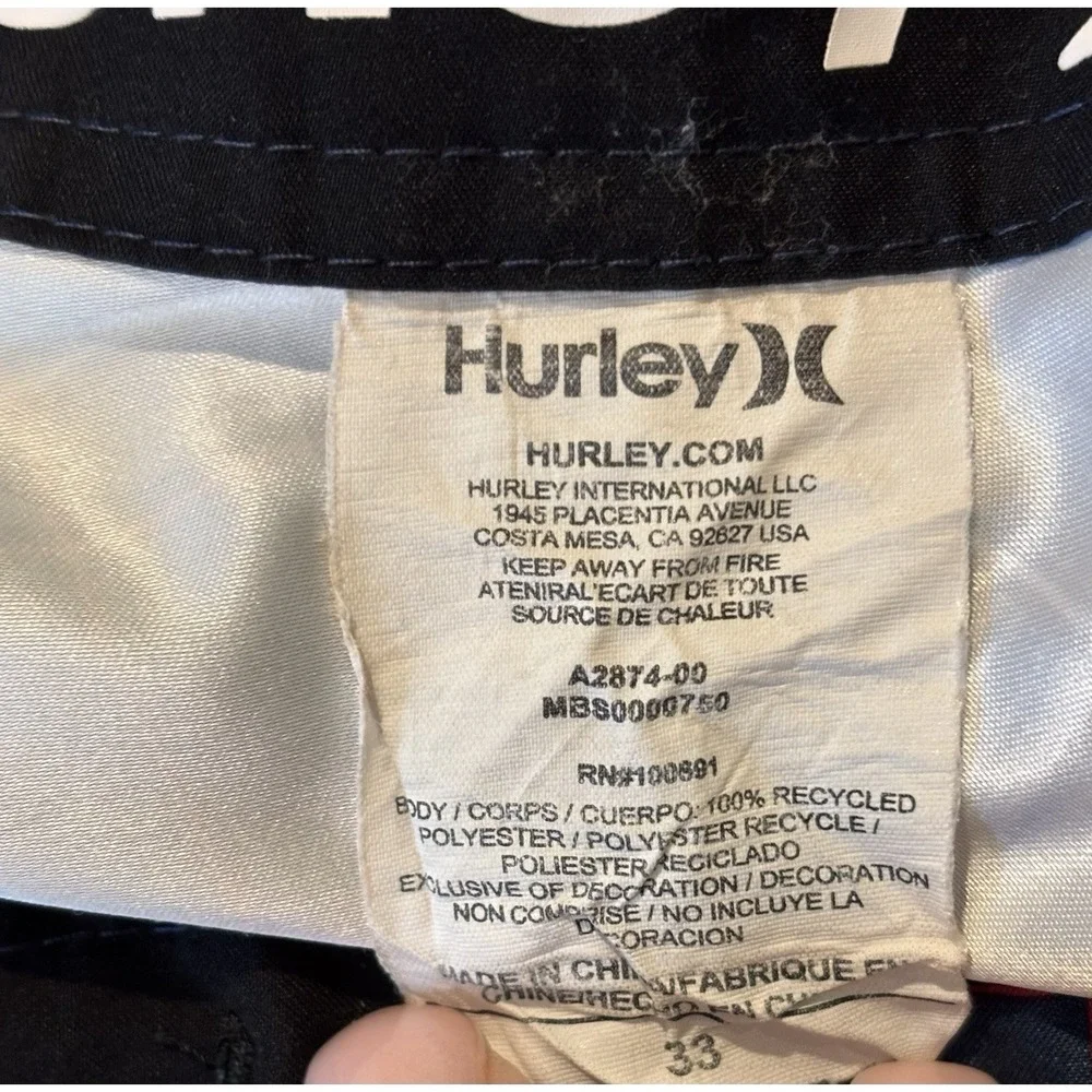 Hurley Board Shorts Men's Size 33 Blue Plaid Retro Surf‎ Vaca